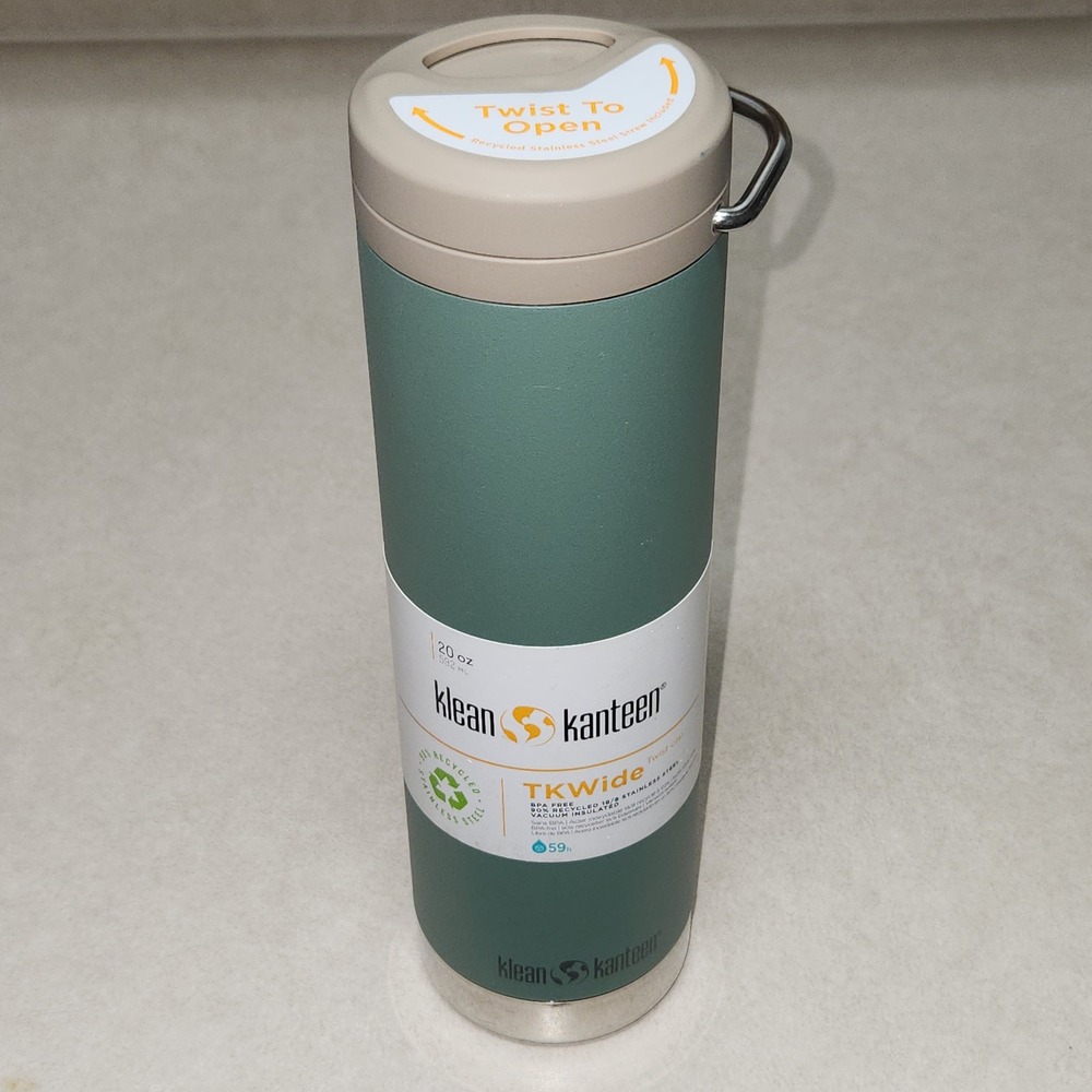 Klean Kanteen TKWide 20oz Insulated Water Bottle with Twist Cap Seafoam Green